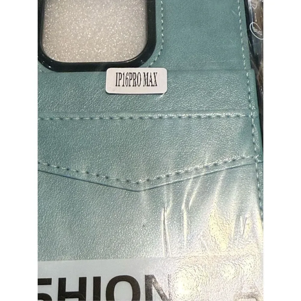 NWT Original Phone Case Card Holder Green + Screen Protector White for 16 ProMax